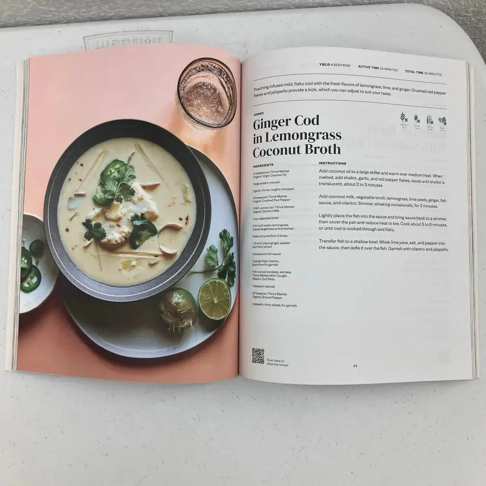 Thrive Market Healthy Living Made Easy Paperback Full Color Cookbook Cooking